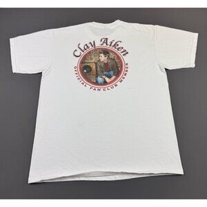 Rare Vintage Y2K Clay Aiken Fan Club Member Music Tour Concert American Idol Tee